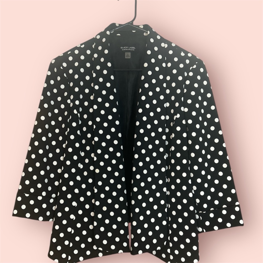 Black Label Women's Black and White Polka Dot Blazer